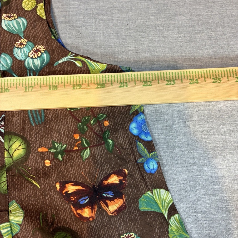 J.McLaughlin Silk Cotton Butterfly Ginkgo Maxi Dress Brown Floral XL NO BELT - Picture 7 of 14